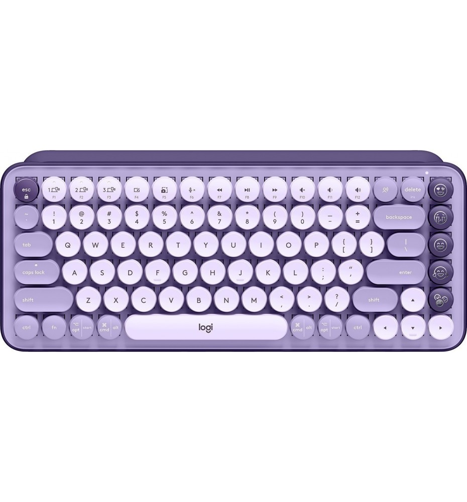 Logitech POP Keys teclado USB + Bluetooth QWERTY Inglés Lavanda, Violeta