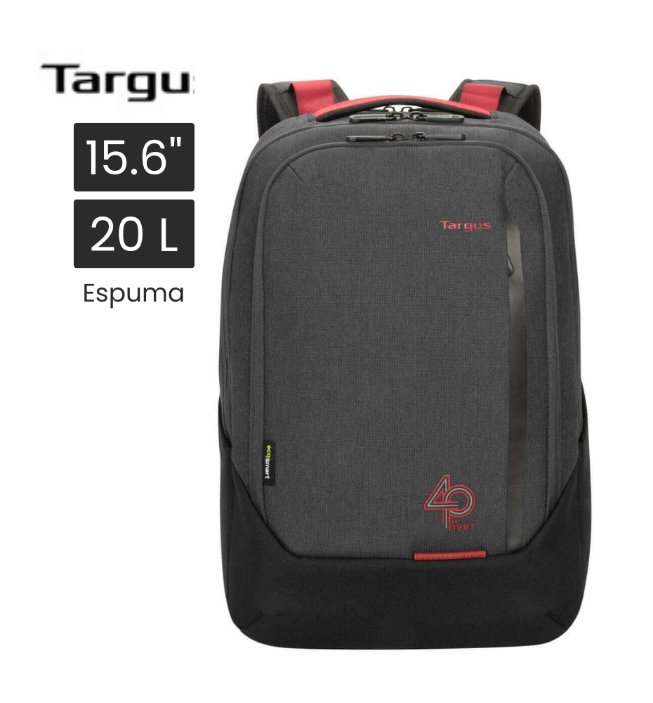 MOCHILA TARGUS ANNIVERSARY CYPRESS 15.6" BACKPACK CON ECOSMART 15.6" PORTA LAPTOP DE SENDERISMO GRIS, NEGRO ESPUMA MOCHILA TARGUS ANNIVERSARY CYPRESS 15.6" BACKPACK CON ECOSMART 15.6" PORTA LAPTOP DE SENDERISMO GRIS, NEGRO ESPUMA