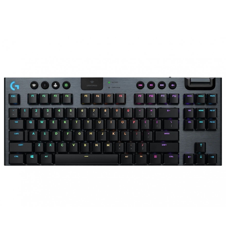 TECLADO MECÁNICO LOGITECH G915 TKL LIGHTSPEED RGB LIGHTSYNC INALÁMBRICO BLUETOOTH USB NEGRO