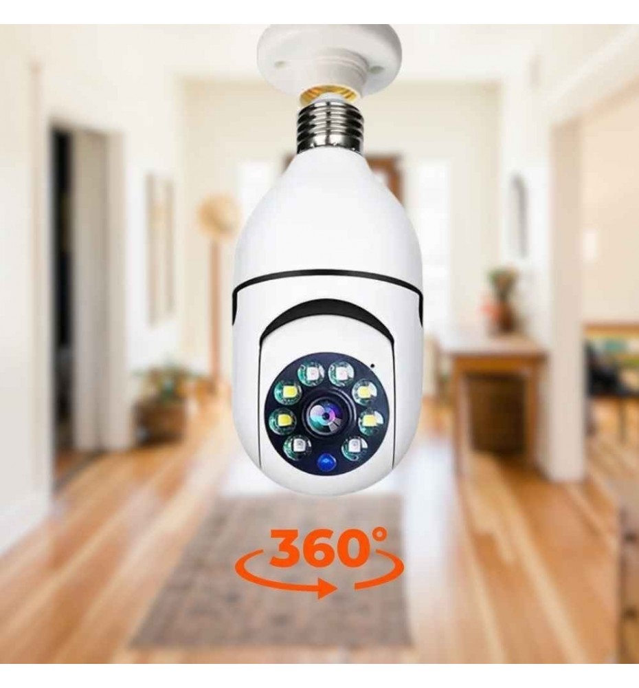 FOCO CAMARA DE SEGURIDAD 360° WIFI VISION NOCTURNA