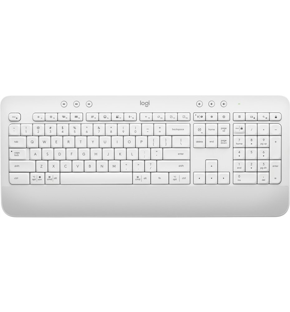 Logitech Signature K650 teclado RF Wireless + Bluetooth QWERTY Inglés Blanco