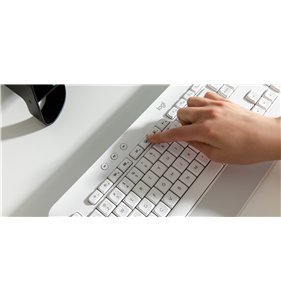 Logitech Signature K650 teclado RF Wireless + Bluetooth QWERTY Inglés Blanco