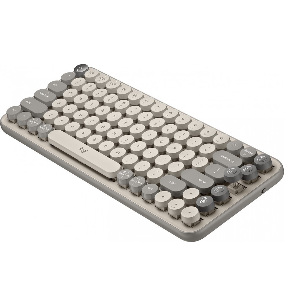 Teclado Inalámbrico Logitech Pop Keys QWERTY Gris Arena - Cabe Perú.