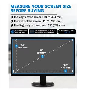 PACK DE 2 PROTECTOR DE PANTALLA ANTI REFLEJO MATE DE 22 PULGADAS 16:10 PARA PANTALLA DE PC